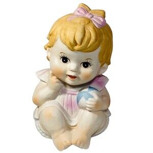 Piano Porcelain Bisque Baby Girl UCGC Beach Ball Ruffled Bottom 6.25in